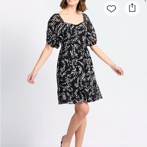 Elegant Black and White Patterned Dress